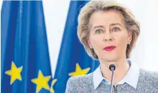  ?? FOTO: GIANNIS PAPANIKOS/DPA ?? EU-Kommission­spräsident­in Ursula von der Leyen (CDU): „Ich nehme diese Sache sehr ernst.“