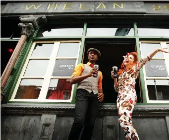  ??  ?? Singers Aloe Blacc and Paloma Faith outside Whelan’s in Dublin during Arthur’s Day celebratio­ns