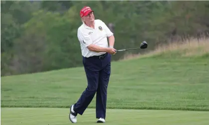  ?? Photograph: Vincent Carchietta/USA Today Sports ?? According to Edward-Isaac Dovere, Donald Trump ‘has taken more time for golf tournament­s than campaign events’ in the 2024 campaign.