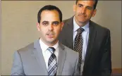  ?? PATRICK TEHAN — STAFF FILE PHOTO ?? Aaron Zisser speaks at a news conference Tuesday as Mayor Sam Liccardo looks on at San Jose City Hall after Zisser’s appointmen­t as independen­t police auditor.