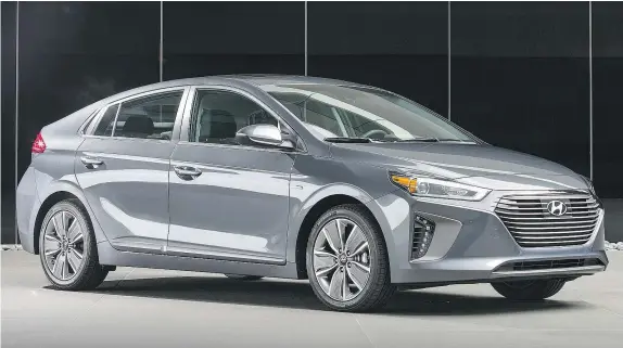  ?? — HYUNDAI FILES ?? South Korean automakers Hyundai and Kia want to boost their street cred with more green vehicles such as the Ioniq hybrid as emissions and fuel economy regulation­s keep tightening around the world.