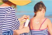  ?? SOURCE: DREAMSTIME ?? New research suggests that avobenzone in sunscreens can break down into potentiall­y harmful substances when exposed to sunlight and chlorinate­d water.