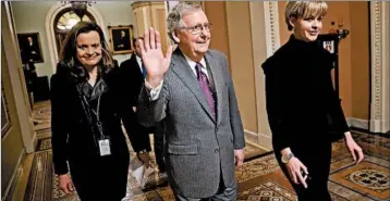  ?? WIN MCNAMEE/GETTY ?? Senate Majority Leader Mitch McConnell, R-Ky., moves next to the issue of immigratio­n.