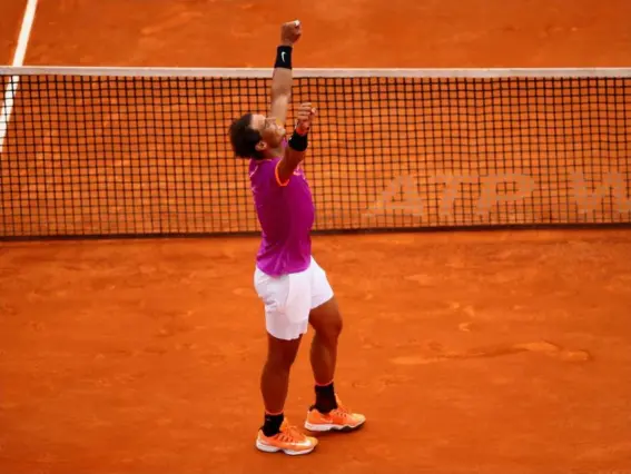  ??  ?? The King of Clay celebrates La Decima in Monte Carlo (Getty)