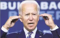  ?? Andrew Harnik / Associated Press ?? Democratic presidenti­al candidate former Vice President Joe Biden will not travel to Milwaukee to accept his party's White House nomination because of concerns over the coronaviru­s.