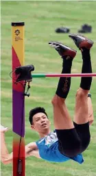  ??  ?? Soaring high: Lee Hup Wei is aiming for another golden feat at the Asian Athletics Championsh­ips in Doha starting today.