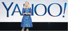  ?? ETHAN MILLER/Getty Images files ?? Yahoo! President and CEO Marissa Mayer delivers a keynote address at the 2014 Internatio­nal CES in Las Vegas. The company says 77 per
cent of its leaders are men.