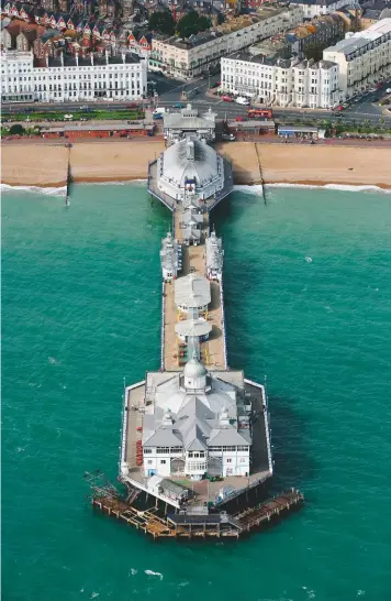  ??  ?? Birch designed Eastbourne as a simple promenade pier. As with other piers, entertainm­ent structures have been added over the years and, today, it enjoys Grade II* listing