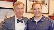  ?? [PHOTO PROVIDED] ?? U.S. Rep. Jim Bridenstin­e, right, poses for a photo with television personalit­y Bill Nye in Bridenstin­e’s congressio­nal office in this undated photo.