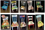  ??  ?? More of the decorated chairs available for auction to support the library.