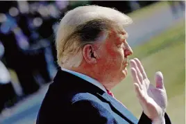  ?? (AFP) ?? US President Donald Trump on the South Lawn of the White House, in Washington, DC on Tuesday