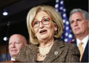  ?? J. SCOTT APPLEWHITE / AP ?? House Budget Committee Chair Rep. Diane Black, R-Tenn. unveiled a budget that makes deep cuts in food stamps while boosting military spending.