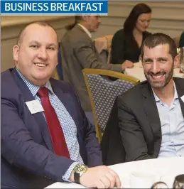  ??  ?? Derek Tobin and Augustin Blanc at the Wicklow County Council Business Breakfast Briefing at Druid’s Glen.
