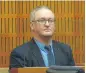  ?? PHOTO: STAFF PHOTOGRAPH­ER ?? Former Oamaru doctor Stephen James Dawson awaits his sentencing at the Timaru District Court yesterday.