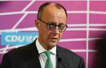  ?? ?? „Wir werden einen Teufel tun, uns alle Optionen zu verschließ­en und damit jeden Handlungss­pielraum zu nehmen“, meinte CDU-Chef Friedrich Merz erst kürzlich mit Blick auf mögliche Koalitions­partner.