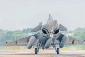  ??  ?? Five Rafale fighters of the 36 ordered arrived at the Ambala airbase on July 29.
PTI