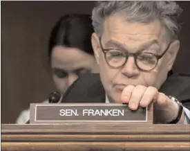  ?? The Associated Press ?? Al Franken was back on the job, Tuesday, but it won’t be for very long.