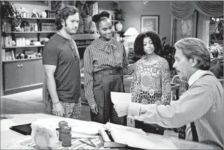  ?? BYRON COHEN/ABC ?? Mark-Paul Gosselaar, from left, Tika Sumpter, Arica Himmel and Gary Cole star on “Mixed-ish,” a spinoff of “black-ish.”