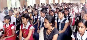  ??  ?? Distributi­ng Educate Lanka scholarshi­ps in Mannar: 50 students were recipients