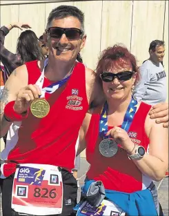  ??  ?? Steve and Amanda Williams, of Ashford Striders, in Malta