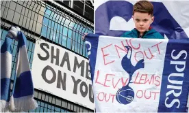  ?? Photograph: Getty/Reuters ?? ▲ Manchester City and Tottenham protests.