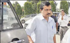  ?? SONU MEHTA/HT ?? Delhi chief minister Arvind Kejriwal arrives for the special Assembly session on Wednesday.