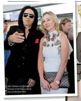  ??  ?? Gene Simmons and Belinda Stronach at the Pegasus World Cup at Gulfstream Park.