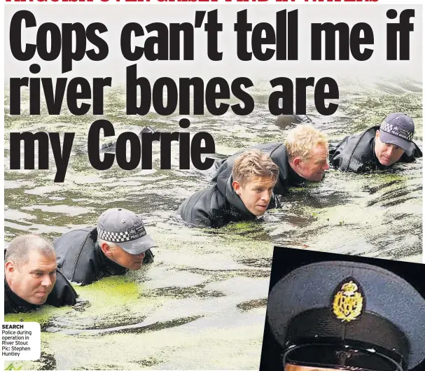  ??  ?? SEARCH Police during operation in River Stour. Pic: Stephen Huntley