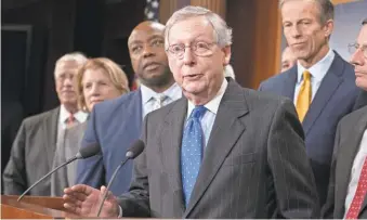  ?? MICHAEL REYNOLDS/ EPA- EFE ?? Senate Majority Leader Mitch McConnell is hoping for bipartisan work in 2018 on immigratio­n and infrastruc­ture.