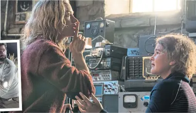  ??  ?? SOUND OF SILENCE: Jupe, Simmonds, Krasinski and Blunt pile on the tension in A Quiet Place