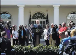  ?? Susan Walsh ?? The Associated Press President Donald Trump speaks about taxes Thursday during an event in the Rose Garden of the White House. He also spoke about cutting red tape at the EPA.