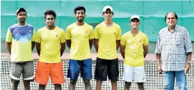  ?? ?? Sri Lanka Davis Cup team for 2021, prior to the departure to Amman, Jordan