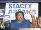  ?? ASSOCIATED PRESS ARCHIVES ?? In Georgia, Democrat Stacey Abrams is running to become the nation’s first black woman governor. In August, an elections board in that state beat back a plan to close seven of the nine polling places in a county that is majority black.