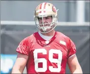  ?? ANDA CHU — STAFF PHOTOGRAPH­ER ?? Mike McGlinchey, the 49ers’ top draft pick and starting right tackle, signed a four-year, $18.34 million deal Sunday.