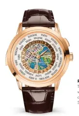  ??  ?? Ref. 5531R-013 World time minute repeater with a cloisonné enamel dial depicting the map of Singapore
