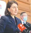  ??  ?? NSW Premier Gladys Berejiklia­n yesterday.