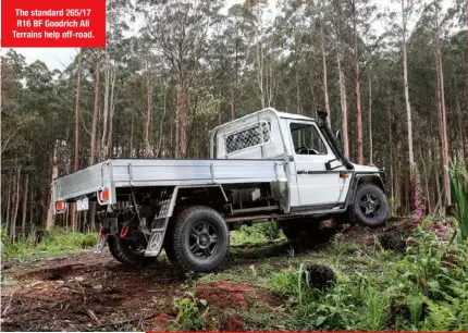  ??  ?? The standard 265/17 R16 BF Goodrich All Terrains help off-road.