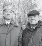  ??  ?? Полковник Павел Нестерович (слева) с председате­лем областной организаци­и БСО Михаилом Журавковым
