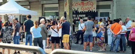  ?? (Foto Zanfron) ?? Largo Castaldi La manifestaz­ione a Feltre per gli arrestati durante il G20 di Amburgo