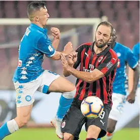  ?? AFP ?? Nada bueno. En la cancha, además, Higuaín aportó muy poco.