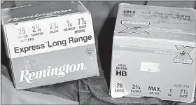  ?? Arkansas Democrat-Gazette/BRYAN HENDRICKS ?? Considered a “gentleman’s” gun, the diminutive but surprising­ly powerful 28-gauge is ideal for upland bird hunting. Compared to the 12-, 16- and 20-gauge, a 28-gauge shell is a compact case that holds 3/4- to 1-ounce loads that are squeezed through a...