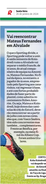  ?? ?? CERTO. Koba Koindredi vai despedir-se do Estoril amanhã, na final da Taça da Liga, frente ao Sp. Braga