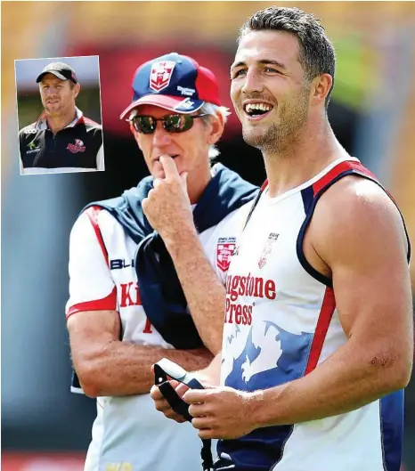  ?? PHOTO: GETTY ?? GROW THE GAME: Wayne Bennett and Sam Burgess back the England-New Zealand Test, and inset, Reds coach Brad Thorn.