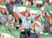  ?? AP ?? October 16, 2018 photo of Iranian women, who were allowed into the Azadi Stadium in Tehran in a rare move, watching a friendly football match between Iran and Bolivia.