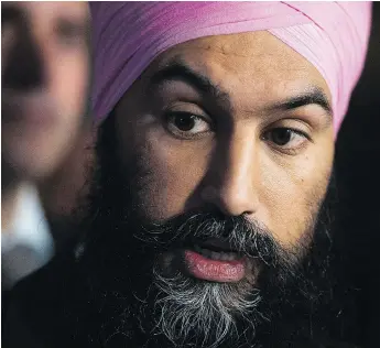  ?? SEAN KILPATRICK / THE CANADIAN PRESS ?? “I’m in this for the long term. I know it’s not a sprint, it’s a marathon and I’m committed to doing the hard work. I don’t expect it to happen overnight,” says NDP Leader Jagmeet Singh.