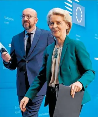  ?? // AFP ?? Charles Michel y Ursula von der Leyen