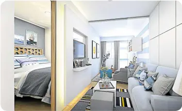  ?? ?? A dressed up Family Suite at Shore 3 Residences