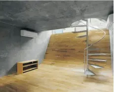  ??  ?? A sloping floor helps bring light into a basement in a house designed by Takeshi Hosaka Architects in Yokohama, Japan.