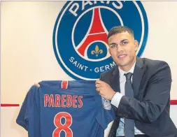  ?? FOTO: MD ?? Leandro Paredes, durante su presentaci­ón con el PSG