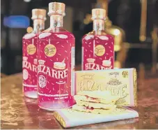  ??  ?? One of the gins is inspired by the Bizarre Birthday Cake chocolate bar.